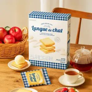 스낵24 화이트 필링 샌드쿠키 스노우 랑그드샤 쿠키 2개입