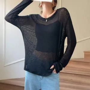 여성 SL09XJ04 3컬러 얇고 통기성 커버업 여름 시스루 긴팔티