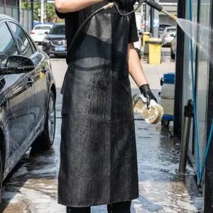 PU 방수 가죽 앞치마 작업용 바리스타 내유성 주방 가죽 앞치마 긁힘방지 요리용 가정용 남자