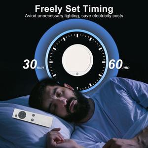 원형 충전식 모션 센서 LED 천장 조명 (리모컨 USB 샤워실 계단용 자석 부착)