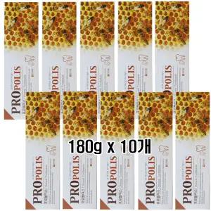 [한일제약]프로폴리스 내츄럴 치약 180g x 10개 무불소 치약