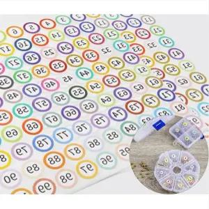 숫자 원형 스티커 25mm 1번 100번 1매 컬러 분류 넘버링 라벨