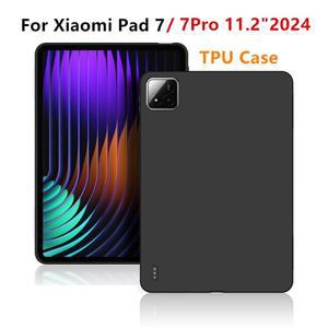 Xiaomi Pad 7 Pro 11.2 인치 2024 보호 케이스 실리콘 쉘 패드 인치소프트 TPU 뒷면 커버 태블릿 Funda