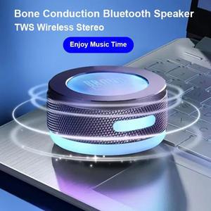 골전도 진동 블루투스 스피커 흡입 컵 및 마그네틱 서라운드 사운드 뮤직 박스 RGB 통기성 라이트 MP3 Pla