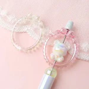 비즈아이 [6716-09]아크릴비즈 볼펜꾸미기 볼꾸재료 리본타원링 35x42mm ,1개