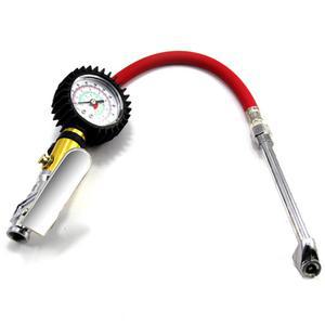 타이어 압력 게이지 헤비 듀티 220 PSI 팽창기 자동차 트럭용 누출 방지 공기 호스가있는 고정밀
