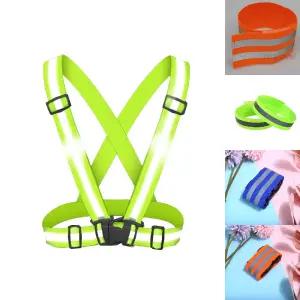 야광 반사 멜빵 안전 벨트 X밴드 안전띠 작업 밴드 조끼/현장/공사용/신호수/공사장/건설/관리용/교통/통제