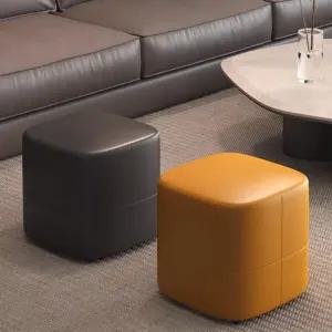 보조 낮은 소파스툴 이음새 의자 전시 간이 사각 카키 풋스툴 디자인 거실