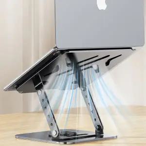 탄소강 노트북 거치대 접이식 회전 탄소강 노트북 거치대 데스크탑 스탠드 360도 다용도 태블릿 높이 각도