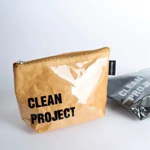 클린프로젝트 2중 크라프트 파우치 종이 화장품 타이벡 이너백 백인백 빈티지