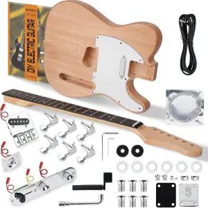 STRICH DIY 일렉트릭 기타 키트 TL 스타일 마호가니 바디 및 메이플 넥 모든 부품이 포함된 간편한 조립 -