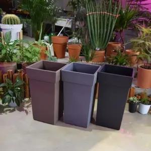 대형 플라스틱 화분 유니크 500 사각 25x25x50cm 예쁜 감성 모던