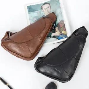 BM_11215 가죽 슬링백블랙 남자크로스 삼각 가방 크로스 여행 캐주얼 세컨 남성