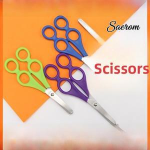 부모-자녀용 6.75인치(17cm) 4홀 가위 훈련 보조 수공예 도구 스테인리스 스틸 직선형 노즈 PP 손잡이