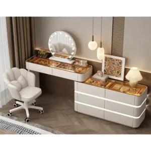 화장대 확장형 수납 거울 조명 책상 진열