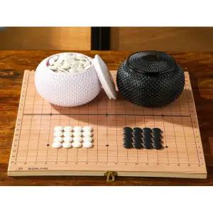 원목 접이식 바둑판 폴드 바둑알 알까기 오목 세트 C. 멜라민 돌+용비늘 항아리+원목 접이식