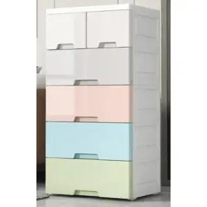 와이드서랍장 플라스틱 수납장 원룸인테리어 A. 35cm 통기성마카롱 속이 빈 3단