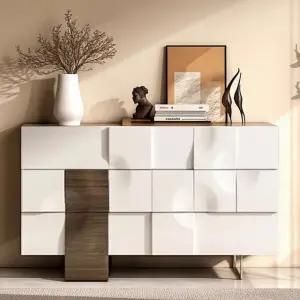 와이드서랍장 수납장 거실 미드센츄리 I. 화이트 1m 2도어 완전 조립 완료