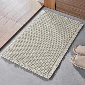 와플매트 빨아쓰는 욕실 발매트 러그 편직 A. 베이지옐로우 43 x 61cm