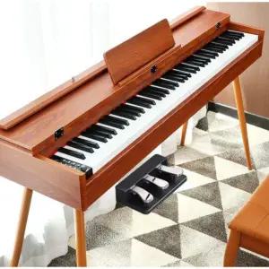 디지털피아노 전자 연습실 A. 88 힘센스 브라운+싱글 페달 피아노 스탠드