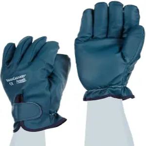 안셀 비브라가드 7-112 니트릴 방진 장갑 절단 저항성 인터록 니트 라이너에 전체 손가락 코팅 중간(1쌍