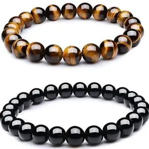 흑요석 원석 팔찌 천연 소원 여성 호안석 원석 팔찌 남성 데일리 염주