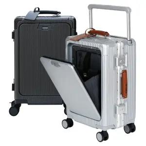 지오트자피레 원터치 캐리어 포켓형 전면오픈 와이드핸들 금고형 알루미늄 프레임 캐리어 버클형