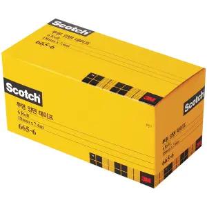3M 스카치 투명양면테이프리필 18mm 665R-6 오피스팩