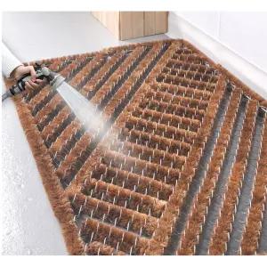 공사장 전원주택 실외용 질긴 흙털이발판 야자 철매트90 현관깔판 출입구 깔금한 위생