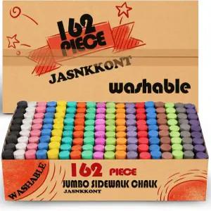 162팩 18색 세탁 가능한 보도 분필 세트 야외 예술 놀이용 무독성 점보 놀이터 페인트 학교 교실 사무실
