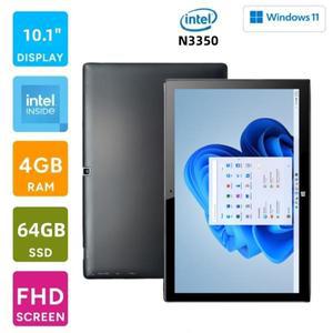 4GB 램 저장용량 10.1인치 윈도우 11 태블릿 64비트 인텔 아톰 N3350 쿼드 코어 1920 x IPS 듀얼 카메라 마