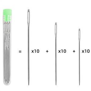 큰눈 바느질 바늘 수제 가죽 스틸 원사 뜨게 도구 세트 30개