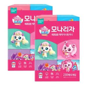 모나리자 미용티슈 캐치티니핑 미니각티슈 230매x6입/미니/화장지/부드러운/정사각/미용/티슈/알뜰형