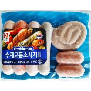 (사조 385g) 수제 모듬 소세지/캠핑/부대찌개/햄/쏘세지/분홍/핫도그/소시지/햄소세지/부대찌게/옛날/간식