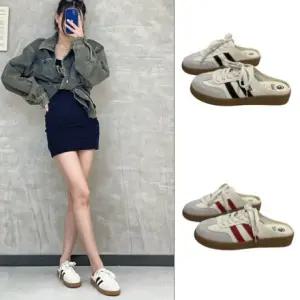 255까지 가능한 두줄라인 뮬 스니커즈 255사이즈 운동화슬리퍼 여자신발