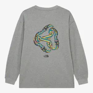 [노스페이스] [노스페이스 공식] NT7TR70A 남성 카라비너 긴팔 티셔츠 MELANGE GREY