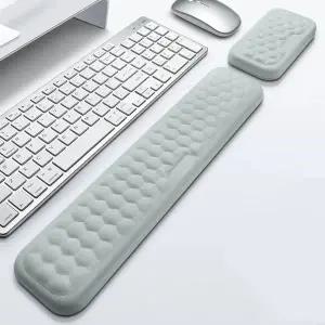 키보드 마우스 손목 보호패드 2종세트 쿠션 받침대 인체공학 데스크템 WFJV5BT