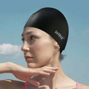 웨이브 실리콘 수영모 워터 파크 물놀이 수모 블랙