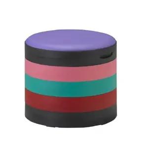 5단수납의자-고정 무지개) 수납의자 화장대의자 식탁의자 장난감수납겸용의자