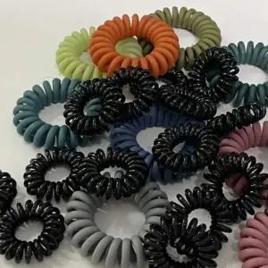 [콩심팥심]무광 머리고무줄 전화선 스프링머리끈 블