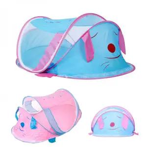원터치 캐릭터 미니 모기장 유아용 여름 텐트 침대 침대형 촘촘 그물망 바닥 일체형