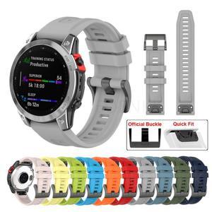 20 22 26mm Garmin Fenix 7X 7S 7 Solar/6X 6S 6 Pro 3 5 5S 5X Plus 시계 밴드 실리콘 팔찌 1:1 용 Quic
