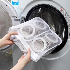 2개 휴대용 신발 세탁 가방 & 건조 브라 속옷 보관