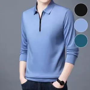 롱슬리브 긴팔티 남성 반집업 무지 기능성 골프 티셔츠