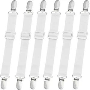 조절 가능한 침대 시트 스트랩 10개 클립 14인치에서 47인치까지의 탄성 장착 홀더 소파 커버 패스너 멜빵