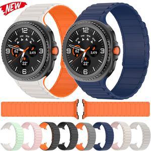 삼성 갤럭시 워치 8 40mm 44mm용 소프트 실리콘 스트랩, 클래식 스포츠 팔찌 밴드 46mm용 마그네틱