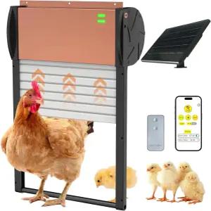 자동 치킨 쿱 도어 타이머 및 광 센서가 장착된 태양열 구동 오프너 지원 앱 제어 내장 4000mAh 배터리 USB