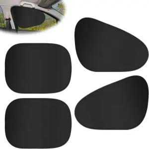 측면 창문용 4pcs 차량 음영 검은색 창문은 창문 차단기의 햇빛 가리개를 차단합니다. 정적 그늘은 범용