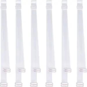 드레티노 클리어 브라 스트랩 스트랩리스 브라를 위한 3쌍 보이지 않는 미끄럼 방지 조절 가능한