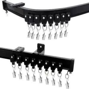 Cbsroroo 유연한 천장 커튼 트랙 마운트용 클립이 있는 구부릴 수 방 칸막이 벽 침실 병원 샤워